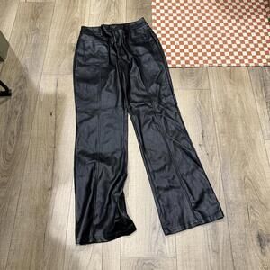 The Kript Black Faux Leather Pants Medium